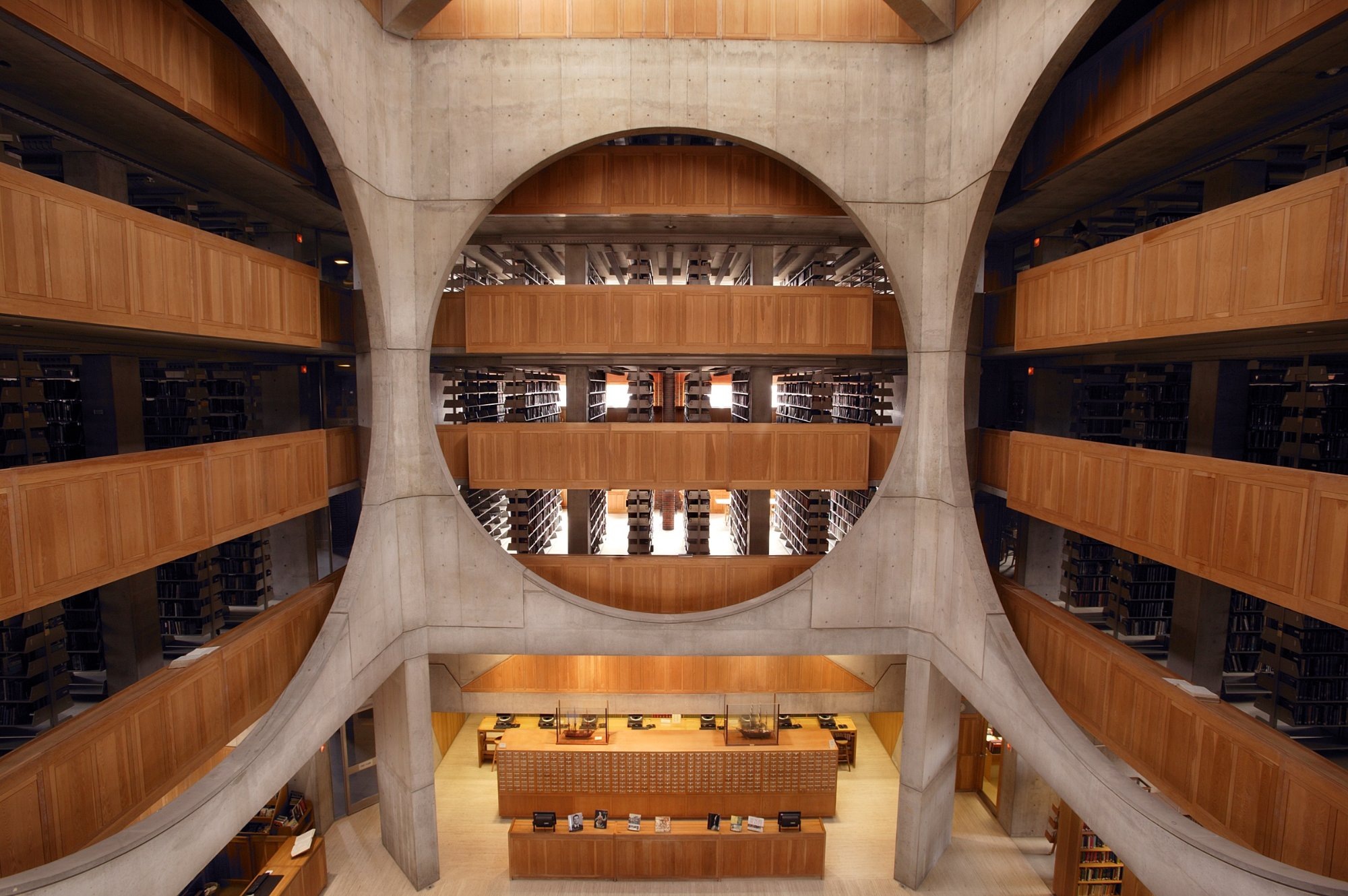 Boarding school library interior